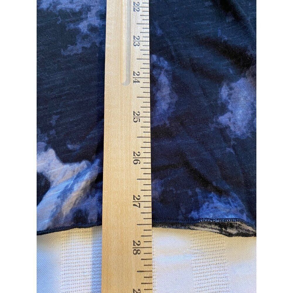 Est. 1946 Tie-Dye Womens Top With Ruffled Sleeves XL Black & Blue Long Line - Picture 5 of 9
